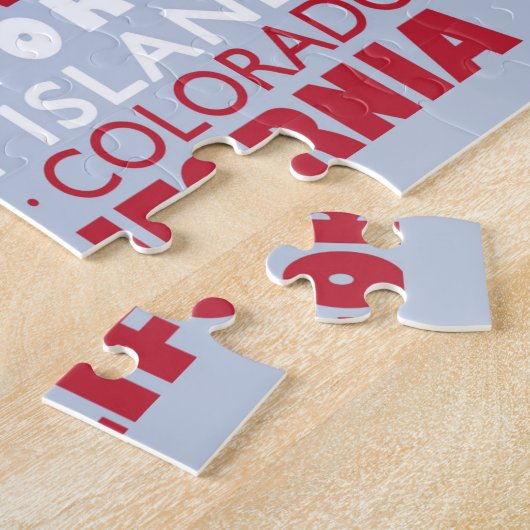 アメリカの国立公園アメリカ国旗のワードクラウドギフト ジグソーパズル (側面)