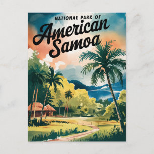 アメリカの国立公園サモア – 水彩画 –  ポストカード