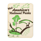 アメリカの国立公園 ビンテージ ポスター マグネット (縦)