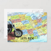 アメリカの地図にバイクを乗せよう ポストカード (正面/裏面)