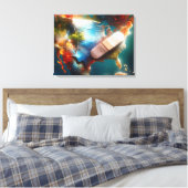 アメリカの地図に包帯をする キャンバスプリント (インサイチュ (寝室))