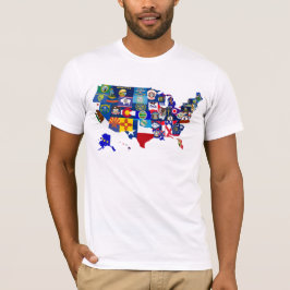 アメリカの地図の州はモザイクに印を付けます Tシャツ