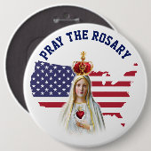 アメリカの地図の旗米国の神聖な数珠 缶バッジ (正面&裏面)