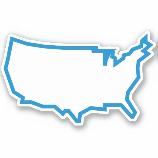 アメリカの地図の輪郭 シール (正面)