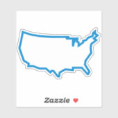アメリカの地図の輪郭 シール (シート)