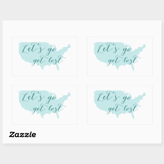 アメリカの地図を使っ失ったて、ワードアートを手に入れよう 長方形シール (シート)