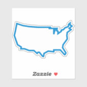 アメリカの地図（アウトライン） シール (シート)