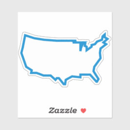 アメリカの地図(アウトライン) シール