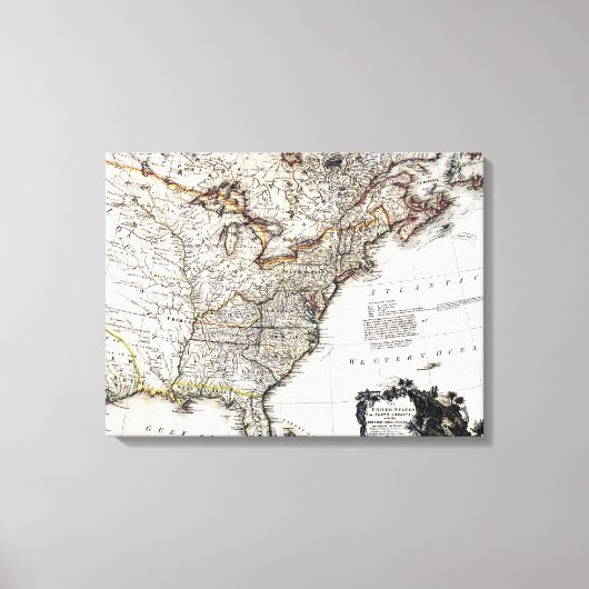 アメリカの地図， 1809 キャンバスプリント (正面)