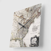 アメリカの地図， 1809 スクエア壁時計 (傾斜)