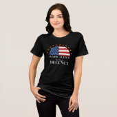 アメリカの基本礼儀旗によって急進化 トライブレンドTシャツ (正面全面)