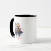 アメリカの堂々たるハクトウワシの水彩画 マグカップ (正面左)