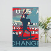 アメリカの変化を後押しする愛国心と強まり 便箋 (スタンド正面)