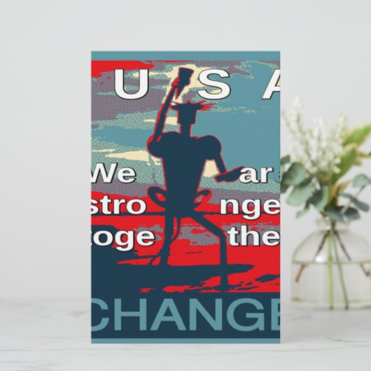 アメリカの変化を後押しする愛国心と強まり 便箋 (スタンド正面)