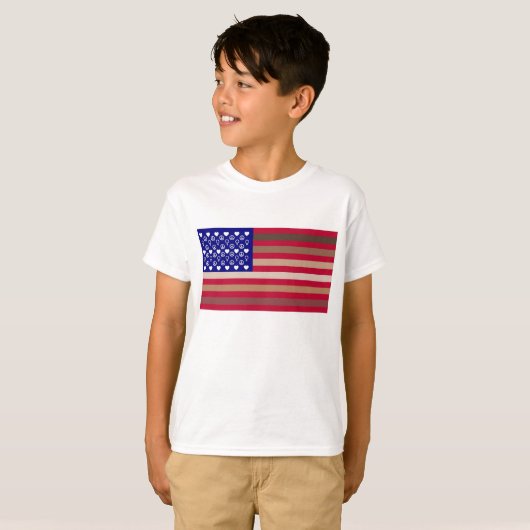 アメリカの多様性の旗(子供) Tシャツ (正面フル)