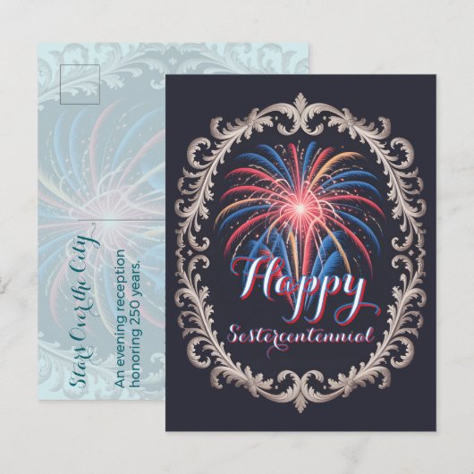 アメリカの夜空 • 1776–2026 受賞招待状 ポストカード (正面/裏面)