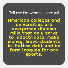 アメリカの大学やカレッジについて間違っていると教えてくれ スクエアシール