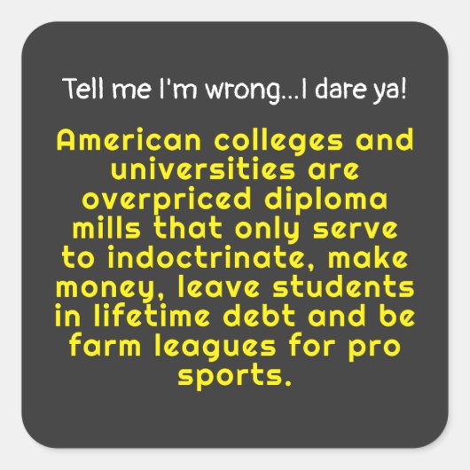 アメリカの大学やカレッジについて間違っていると教えてくれ スクエアシール (正面)