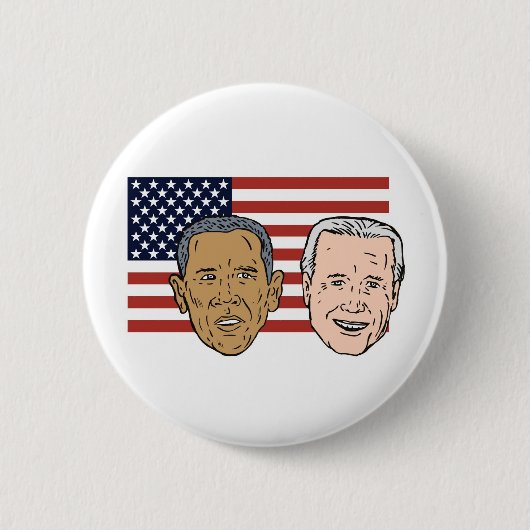 アメリカの大統領バラクおよびVPジョセフ・バイデン 缶バッジ (正面)