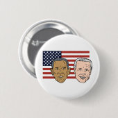 アメリカの大統領バラクおよびVPジョセフ・バイデン 缶バッジ (正面&裏面)