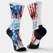 アメリカの大胆な印刷されたクルーの靴下 ソックス (傾斜あり)