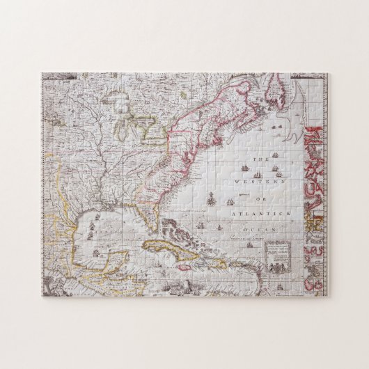 アメリカの大英帝国の地図 ジグソーパズル (横)