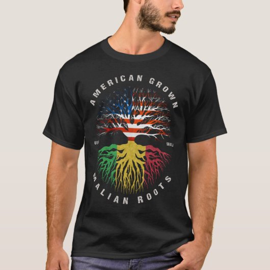 アメリカの大連ルーツマリ国旗 Tシャツ (正面)