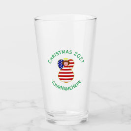 アメリカの天使のクリスマスフラグ 赤毛カスタマイズ タンブラーグラス