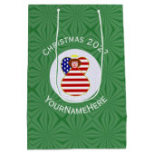 アメリカの天使のクリスマスフラグ 赤毛カスタマイズ ミディアムペーパーバッグ (裏面)