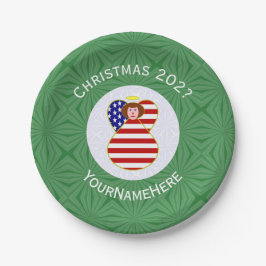 アメリカの天使のクリスマスフラグ 赤毛 ペーパープレート