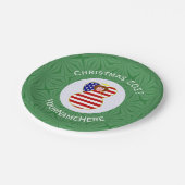 アメリカの天使のクリスマスフラグ 赤毛 ペーパープレート (アングル)