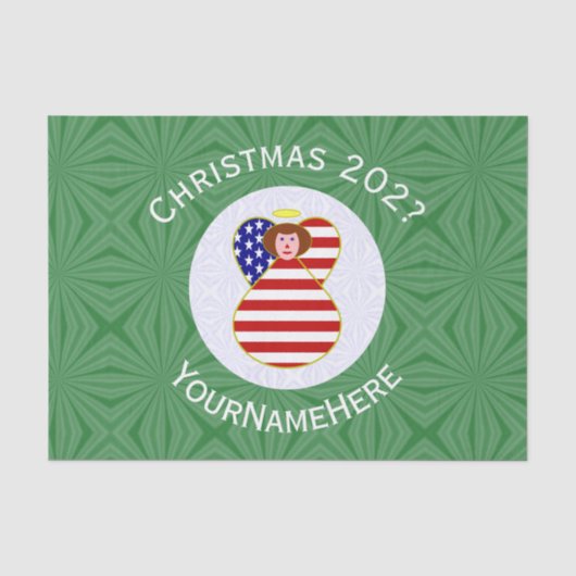 アメリカの天使 赤髪 クリスマス フラッグ オーダーメイド 薄葉紙 (正面)