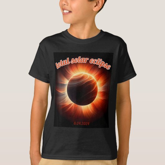 アメリカの太陽食 テキサス州 4.8.24 皆既日食 Tシャツ (正面)