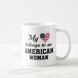 アメリカの女のハート コーヒーマグカップ