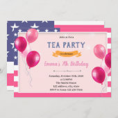 アメリカの女の子の誕生日テーマの招待状 招待状 (正面/裏面)