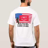 アメリカの女の子みたいな ベーシック ダーク T シャツ (裏面)