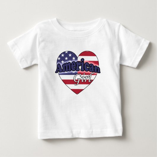 アメリカの女の子 ベビーTシャツ (正面)