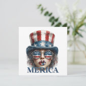 アメリカの女の子、星付きの 7 月 4 日のグラマラス ガール 招待状 (スタンド正面)