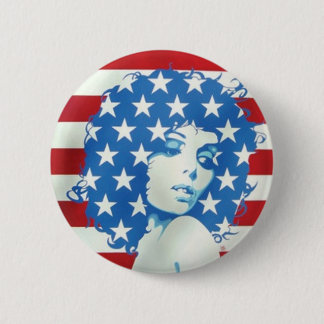 アメリカの女性 缶バッジ