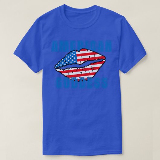 アメリカの女神7月お祝い4日 Tシャツ (デザイン正面)