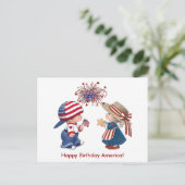 アメリカの子供たちへのクラシックな花火のプレゼント - 誕生日おめでとう、ZSS ポストカード (スタンド正面)