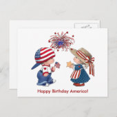 アメリカの子供たちへのクラシックな花火のプレゼント - 誕生日おめでとう、ZSS ポストカード (正面/裏面)