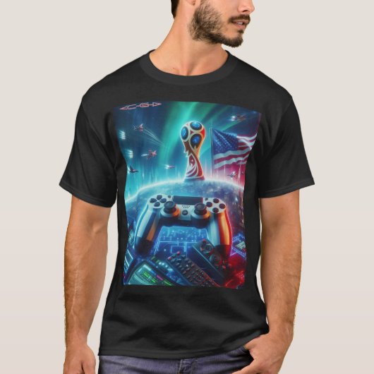 アメリカの宇宙ビデオゲーム Tシャツ (正面)