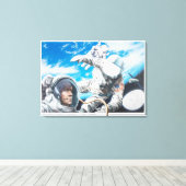 アメリカの宇宙宇宙飛行士イラストレーション キャンバスプリント (インサイチュ (ウッドフロア))