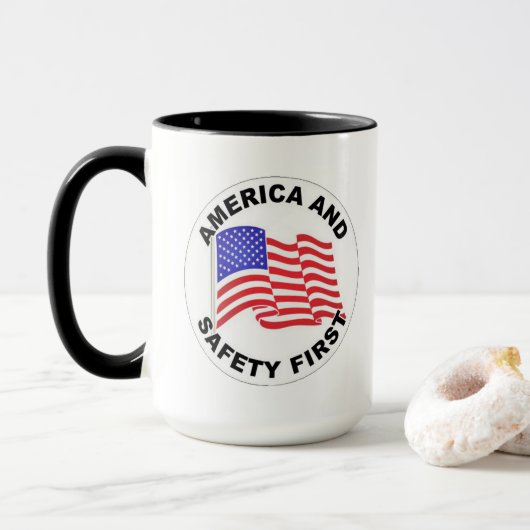 アメリカの安全 マグカップ (ドーナツ付き)