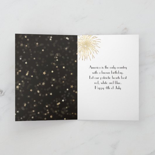 アメリカの小さな女の子観賞花火 カード (内部)