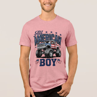 アメリカの少年モンスタートラックヴィンテージ愛国Tシャツ トライブレンドTシャツ