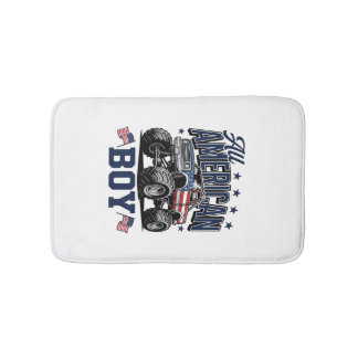 アメリカの少年モンスタートラックヴィンテージ愛国Tシャツ バスマット