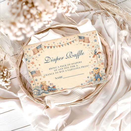 アメリカの少年 星条旗 おむつくじ エンクロージャーカード