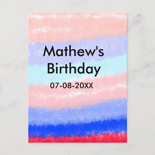 アメリカの少年 誕生日 名前 日付を追加 ポストカード (正面)